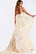 Jovani 48139 Plunging Neckline Metallic Floral Dress