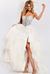 Jovani 48177 High Slit Layered Ruffle Skirt Sweetheart Neckline Dress