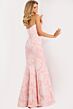 Jovani 48260 Notched Neckline Strapless Floral Jacquard Dress