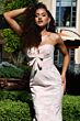 Jovani 48260 Notched Neckline Strapless Floral Jacquard Dress
