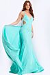 Jovani 48291 Exposed Back Halter Neck Dress