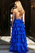 Jovani 48295 Double Spaghetti Strap Ruffle Tiered Skirt Satin Dress