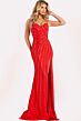 Jovani 48328 High Slit Sweetheart Neckline Sequin Dress