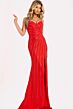 Jovani 48328 High Slit Sweetheart Neckline Sequin Dress