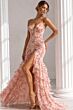 Jovani 48332 Ruffle Skirt Floral Print Trumpet Dress