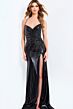 Jovani 48344 Slit Skirt Lace-Up Dress