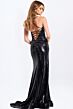 Jovani 48344 Slit Skirt Lace-Up Dress