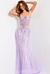 Jovani 48375 Illusion Bodice Spaghetti Strap Dress