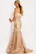 Jovani 48465 Feather Neckline Embellished Dress