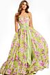 Jovani 48468 Crisscross Sweetheart Neckline Floral Dress