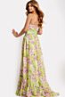 Jovani 48468 Crisscross Sweetheart Neckline Floral Dress