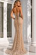 Jovani 48475 Strapless Sweetheart Neckline Beaded Mesh Champagne Dress