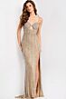 Jovani 48548 Sweetheart Keyhole Neckline Fringe Dress