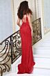 Jovani 48548 Sweetheart Keyhole Neckline Fringe Dress