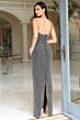 Jovani 48558 Back Slit Strapless Rhinestone Dress