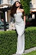 Jovani 48558 Back Slit Strapless Rhinestone Dress