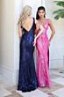 Jovani 48631 Open V-Back Sequin Mesh Navy Dress