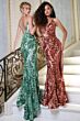 Jovani 48635 Plunging Neckline Backless Dress