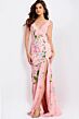 Jovani 48636 High Slit V-Neckline Floral Dress