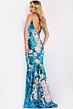 Jovani 48637 Plunging Neckline Floral Sequin Dress