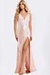 Jovani 48642 High Slit V-Neckline Sequin Dress