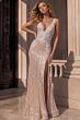 Jovani 48642 High Slit V-Neckline Sequin Dress