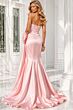 Jovani 48676 Side Bow High Slit Strapless Dress