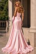 Jovani 48676 Side Bow High Slit Strapless Dress