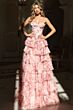 Jovani 48772 Tiered Ruffle Skirt Peek-A-Boo Neckline Dress
