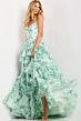 Jovani 48772 Tiered Ruffle Skirt Peek-A-Boo Neckline Dress