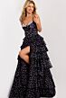 Jovani 49087 Layered Ruffle Skirt Polka Dot Dress
