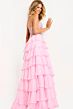 Jovani 49109 Beaded Corset Bodice Tiered Ruffle Skirt Dress
