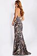 Jovani 49125 Sweetheart Neckline Cheetah Print Sequin Dress