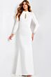 Jovani 49126 Keyhole High Neckline Long Sleeve Dress