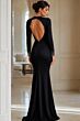 Jovani 49126 Keyhole High Neckline Long Sleeve Dress