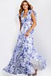 Jovani 49143 Ruffle Sleeve Crisscross Sweetheart Neckline Dress