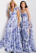 Jovani 49143 Ruffle Sleeve Crisscross Sweetheart Neckline Dress