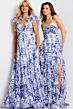 Jovani 49143 Ruffle Sleeve Crisscross Sweetheart Neckline Dress