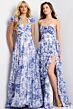 Jovani 49143 Ruffle Sleeve Crisscross Sweetheart Neckline Dress
