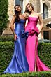 Jovani 49195 Bow Accent Straight Neckline Dress