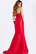 Jovani 49195 Bow Accent Straight Neckline Dress