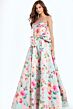 Jovani 49197 Peek-A-Boo Sweetheart Neckline Floral Dress