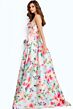 Jovani 49197 Peek-A-Boo Sweetheart Neckline Floral Dress
