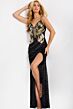 Jovani 49209 High Slit Butterfly Beaded Dress