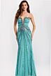 Jovani 49224 Plunging Neckline Beaded Dress
