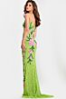 Jovani 49231 Pointed Sweetheart Neckline Floral Sequin Dress
