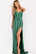Jovani 49232 Sweep Train Pointed Sweetheart Neckline Dress