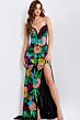 Jovani 49234 Plunging Sweetheart Neckline Floral Sequin Dress