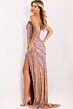 Jovani 49239 Slit Skirt Plunging Sweetheart Neckline Dress