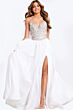 Jovani 49247 High Slit Beaded Bodice Strapless Dress
